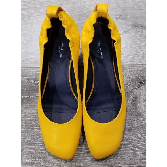 rag & bone Shoes - RAG & BONE Yellow Eren Square Toe Pump